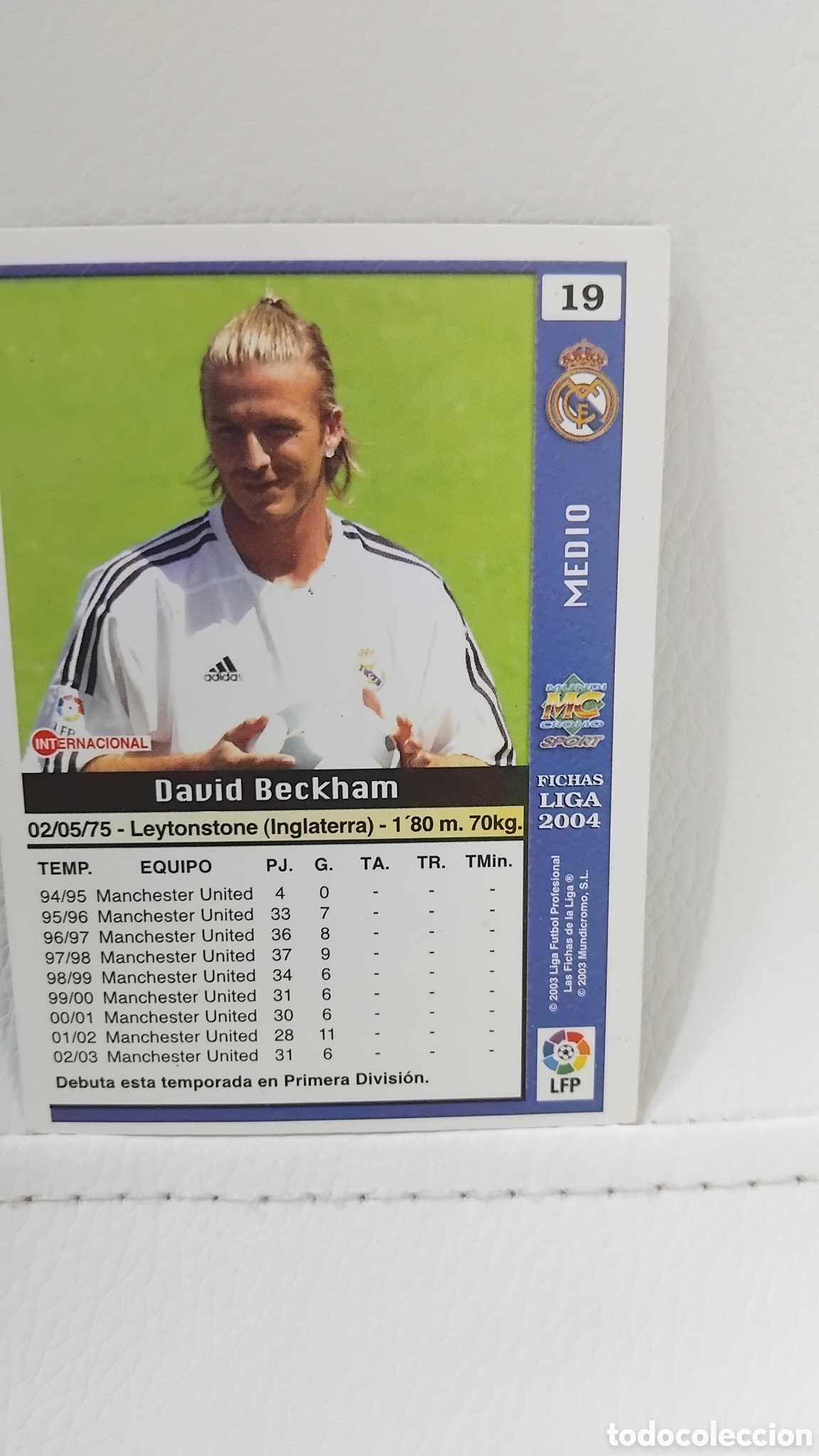 Coleccionismo cromos antiguos: Cromo de David Beckham 2004 - Foto 2