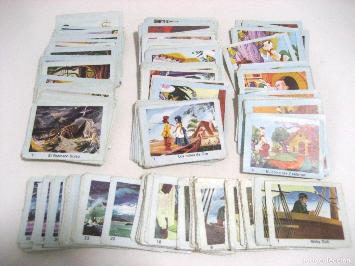 Coleccionismo Cromos antiguos: LOTE DE 500 CROMOS CUENTOS FANTAS&Iacute;A EN AZUL.