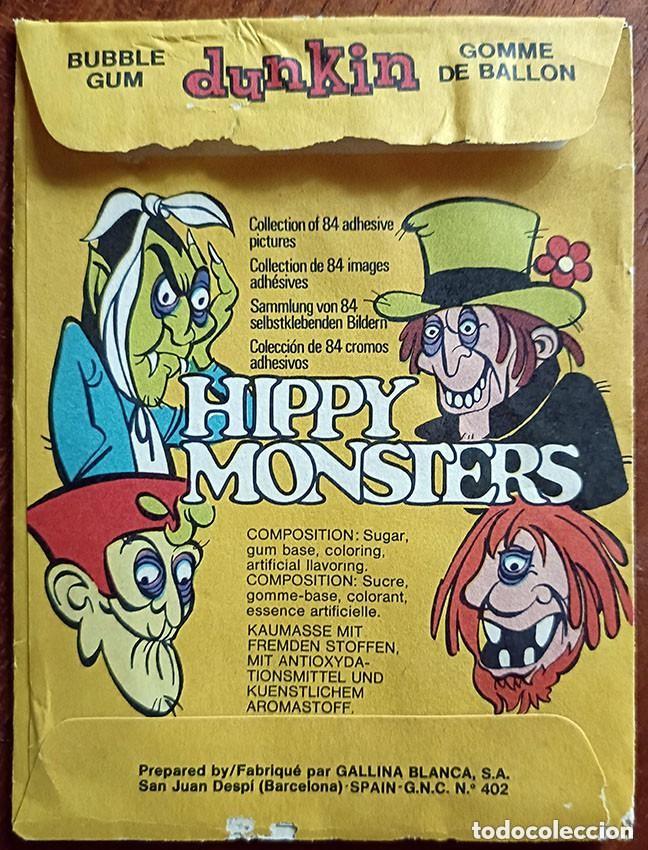 Coleccionismo cromos antiguos: Hippy Monsters - Sobre de cromos (Dunkin, 1974) - Foto 1