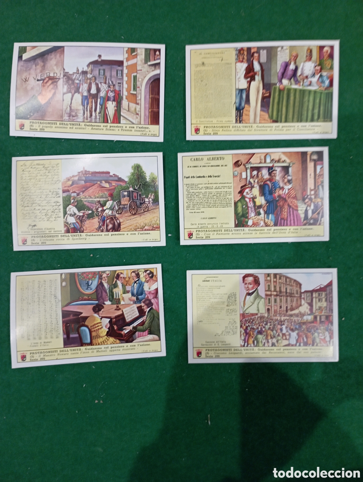 Collectable Antique Stickers: Serie completa de 6 cromos colecci&oacute;n Lavazza. serie n&ordm; 209