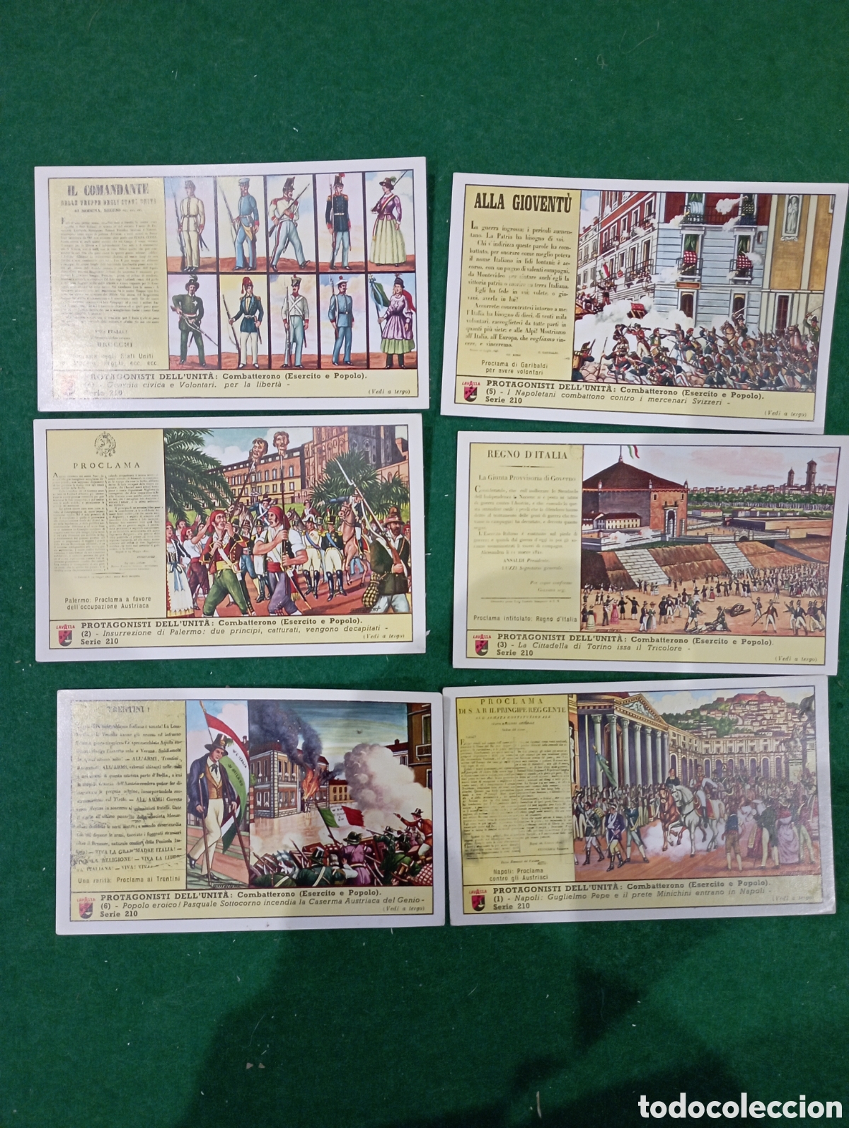 Collectable Antique Stickers: Serie completa de 6 cromos colecci&oacute;n Lavazza. serie n&ordm; 210