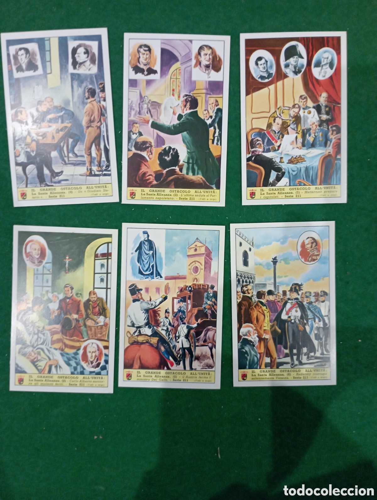 Collectable Antique Stickers: Serie completa de 6 cromos colecci&oacute;n Lavazza. serie n&ordm; 211