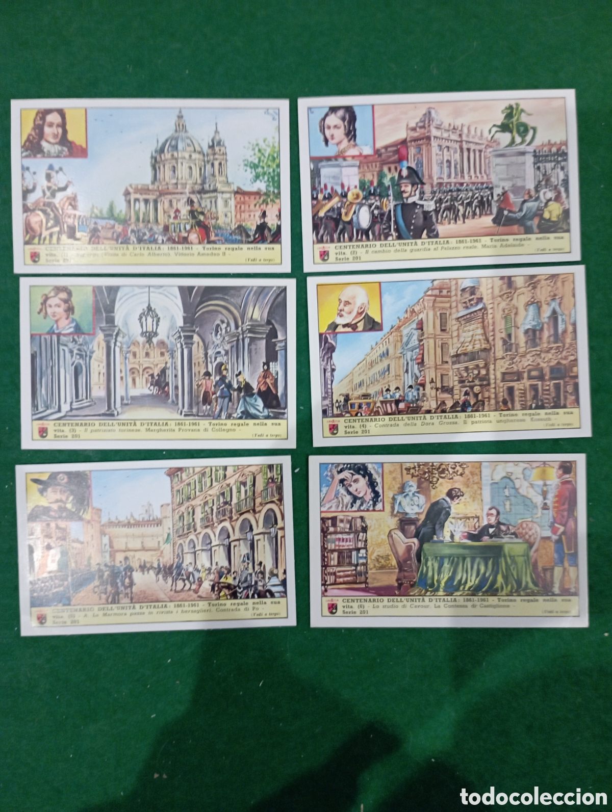 Coleccionismo Cromos antiguos: Serie completa de 6 cromos colecci&oacute;n Lavazza. serie n&ordm; 201