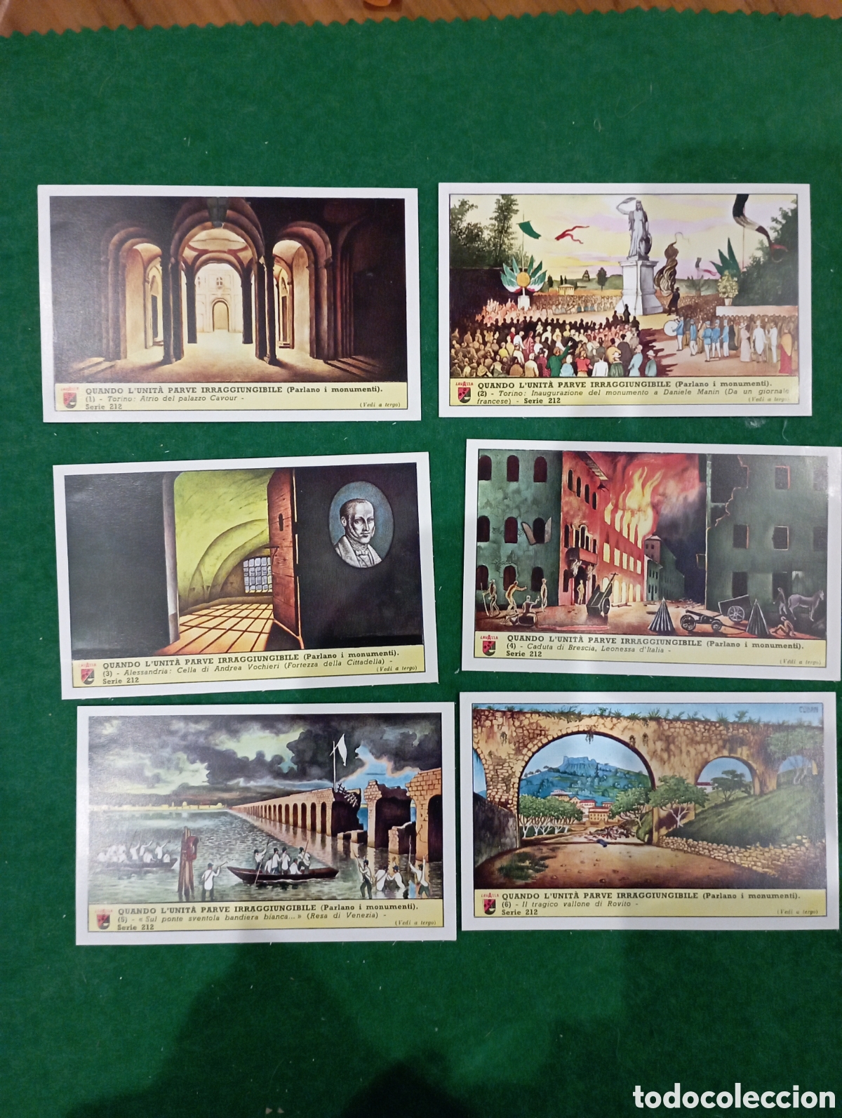 Coleccionismo Cromos antiguos: Serie completa de 6 cromos colecci&oacute;n Lavazza. serie n&ordm; 212
