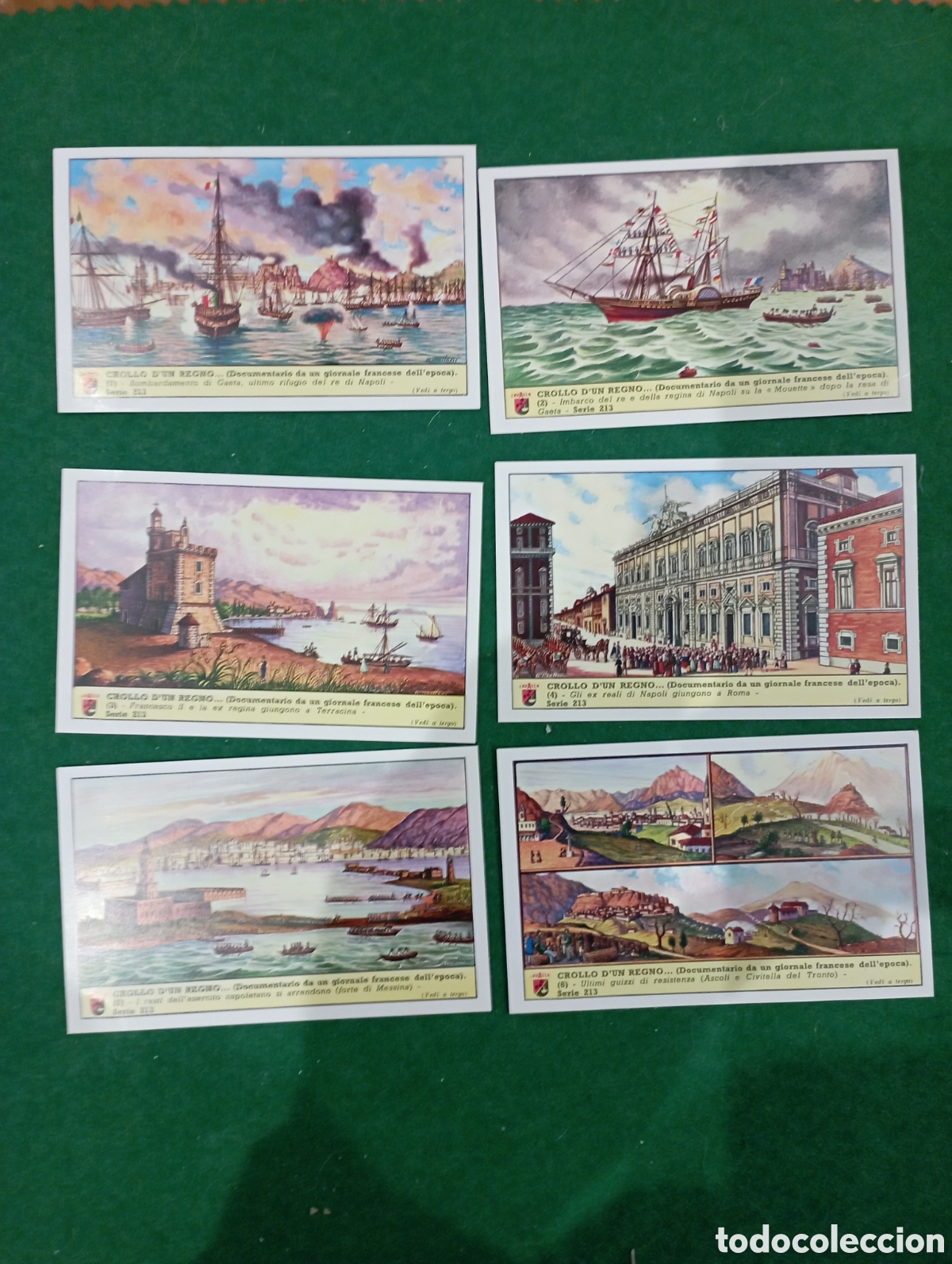Coleccionismo Cromos antiguos: Serie completa de 6 cromos colecci&oacute;n Lavazza. serie n&ordm; 213