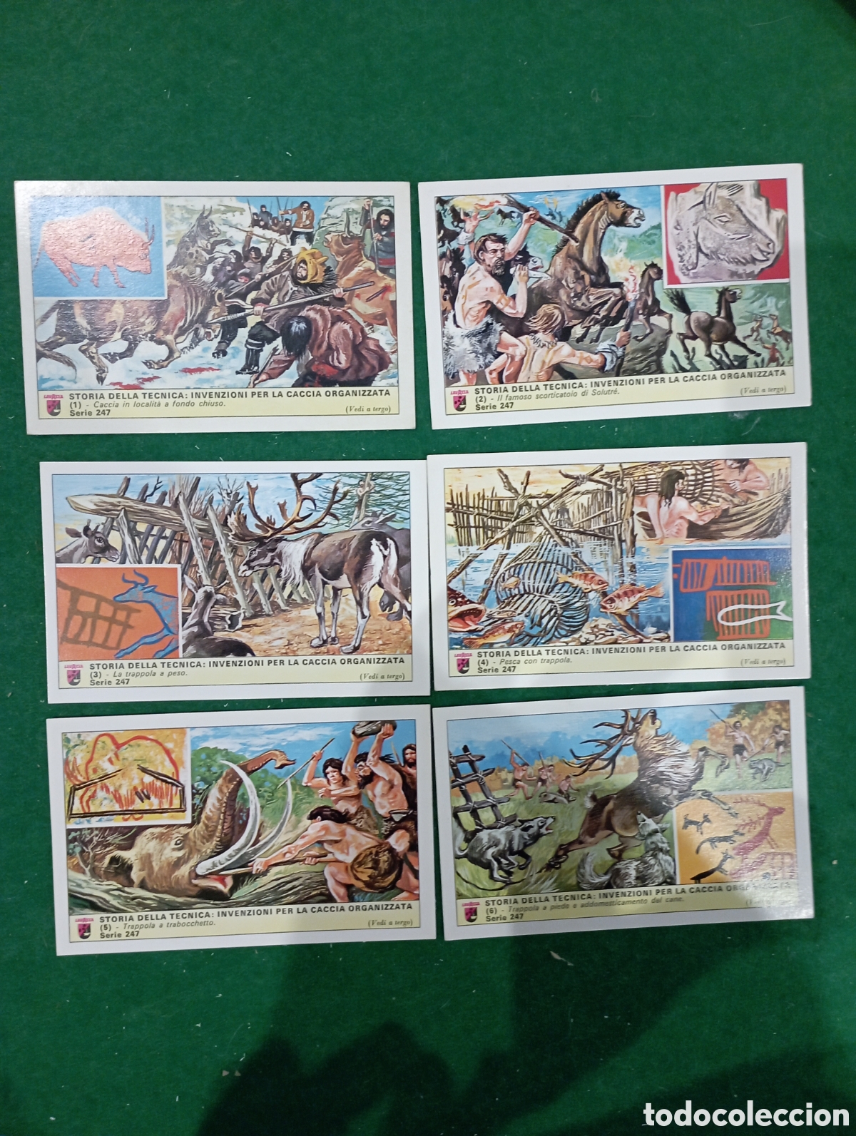 Colecionismo Cromos antigos: Serie n&ordm; 247 completa de 6 cromos colecci&oacute;n Lavazza.