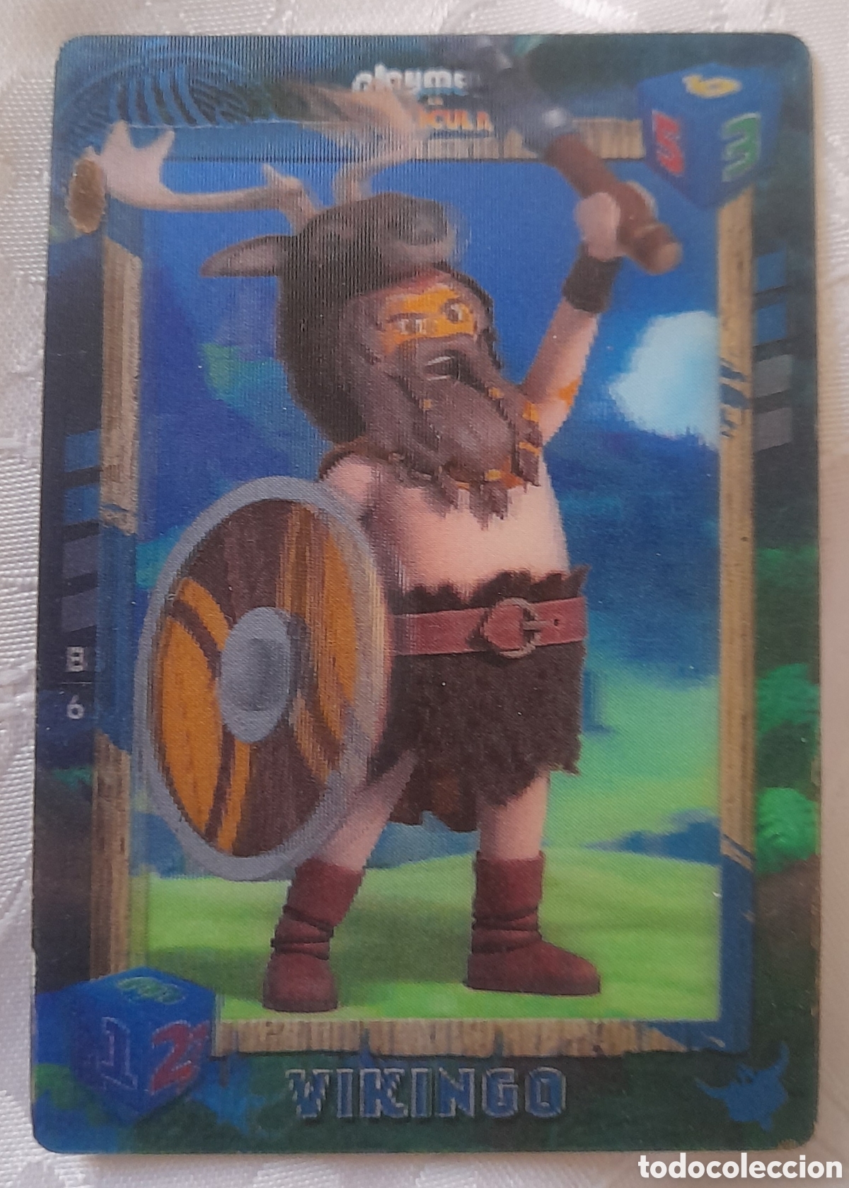 Coleccionismo cromos antiguos: Cromo lenticular Playmobil Vikingo