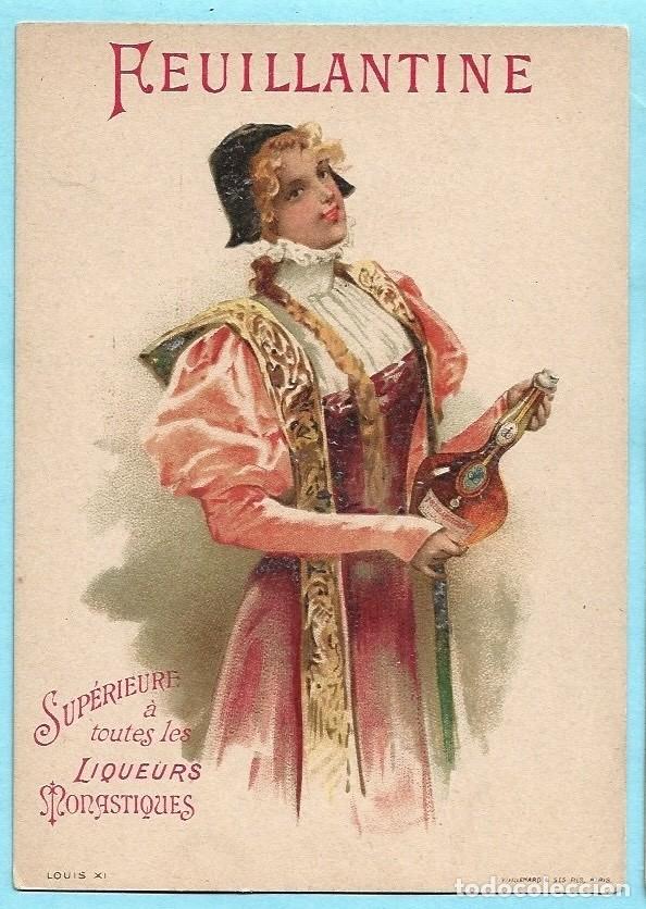 Colecionismo Cromos antigos: TARJETA FEUILLANTINE. SUPERIEURE A TOUTES LES LIQUEURS MONASTIQUES. LICOR FRANC&Eacute;S, S/F.