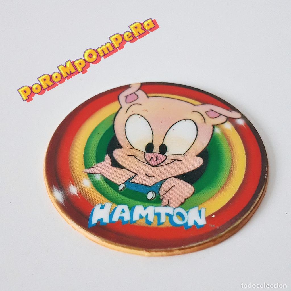 Coleccionismo Cromos antiguos: MEGATAZO REDONDO 54 HAMTON MATUTANO 1994 TINY TOONS WARNER BROS. MEGA TAZO