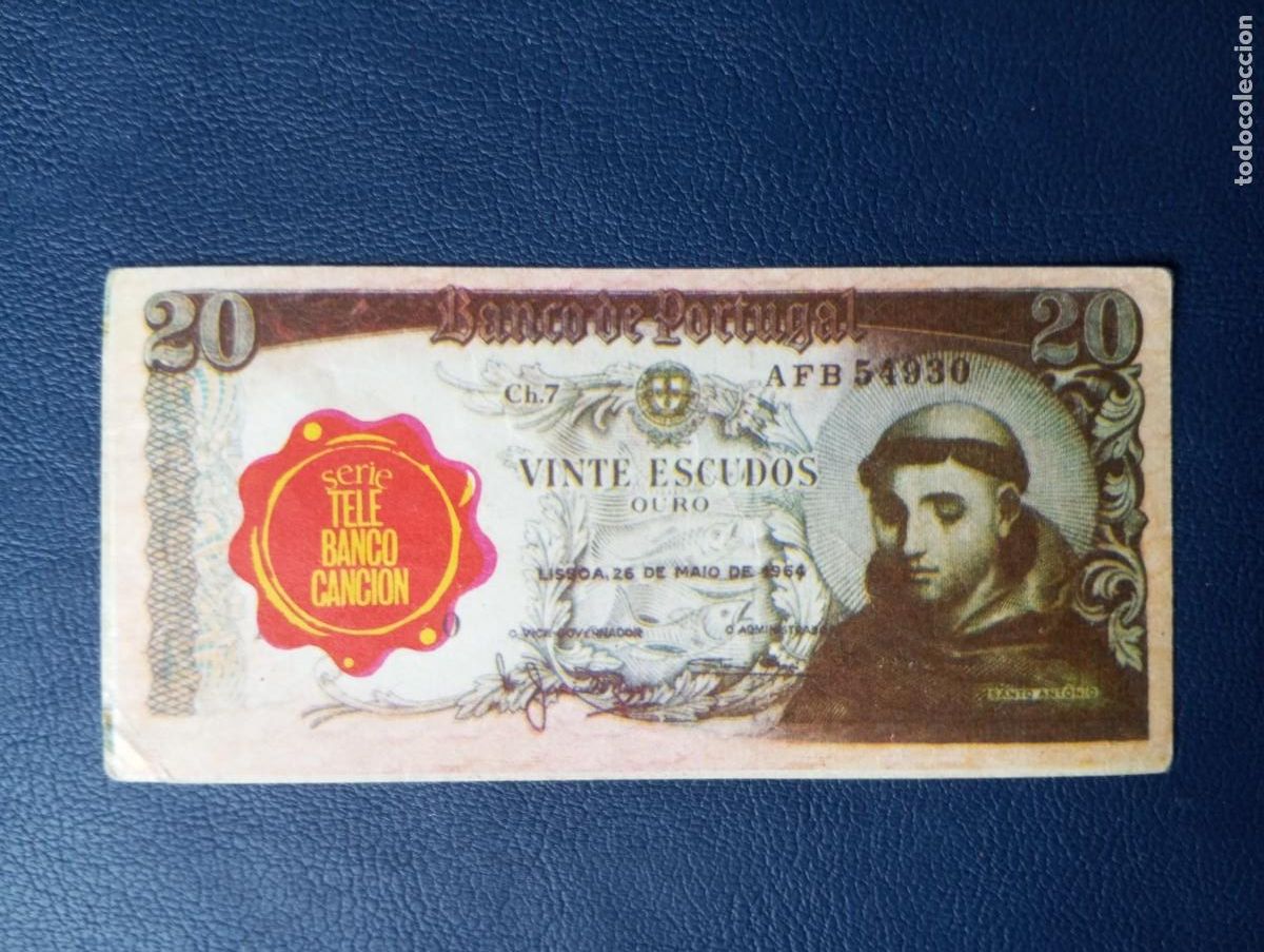 Coleccionismo cromos antiguos: CROMO 20 ESCUDOS PORTUGUESES, TELE BANCO CANCI&Oacute;N