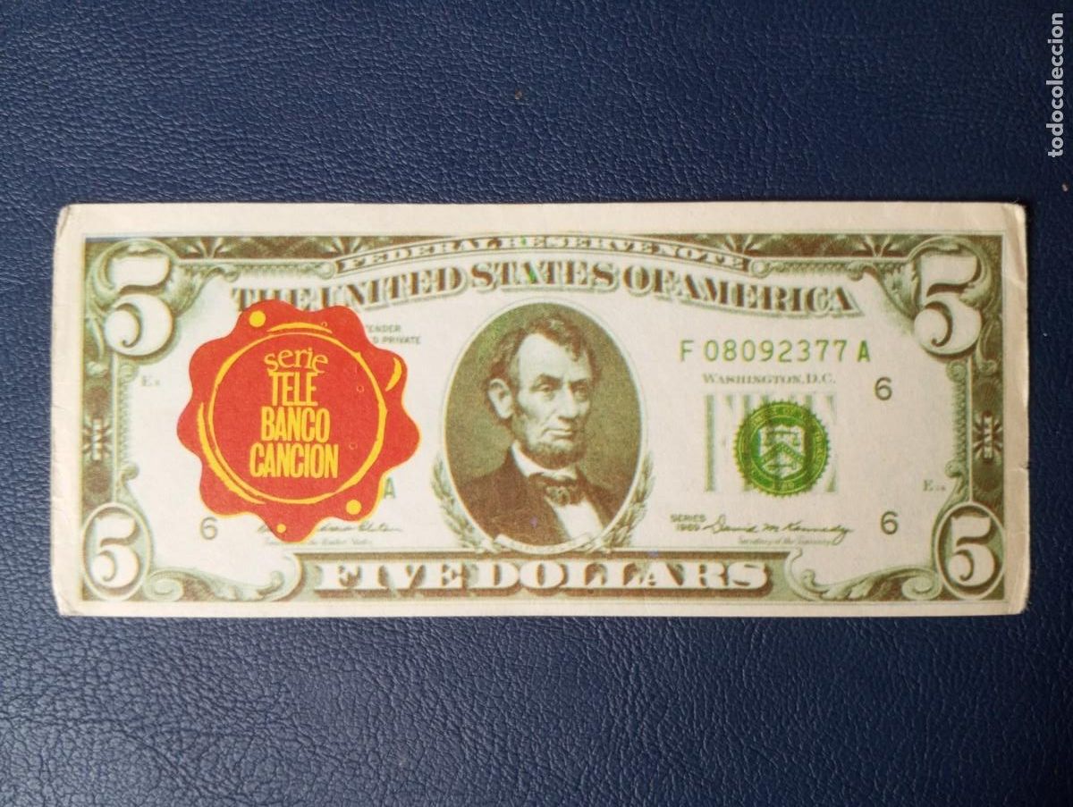 Colecionismo Cromos antigos: CROMO 5 D&Oacute;LAR USA, TELE BANCO CANCI&Oacute;N