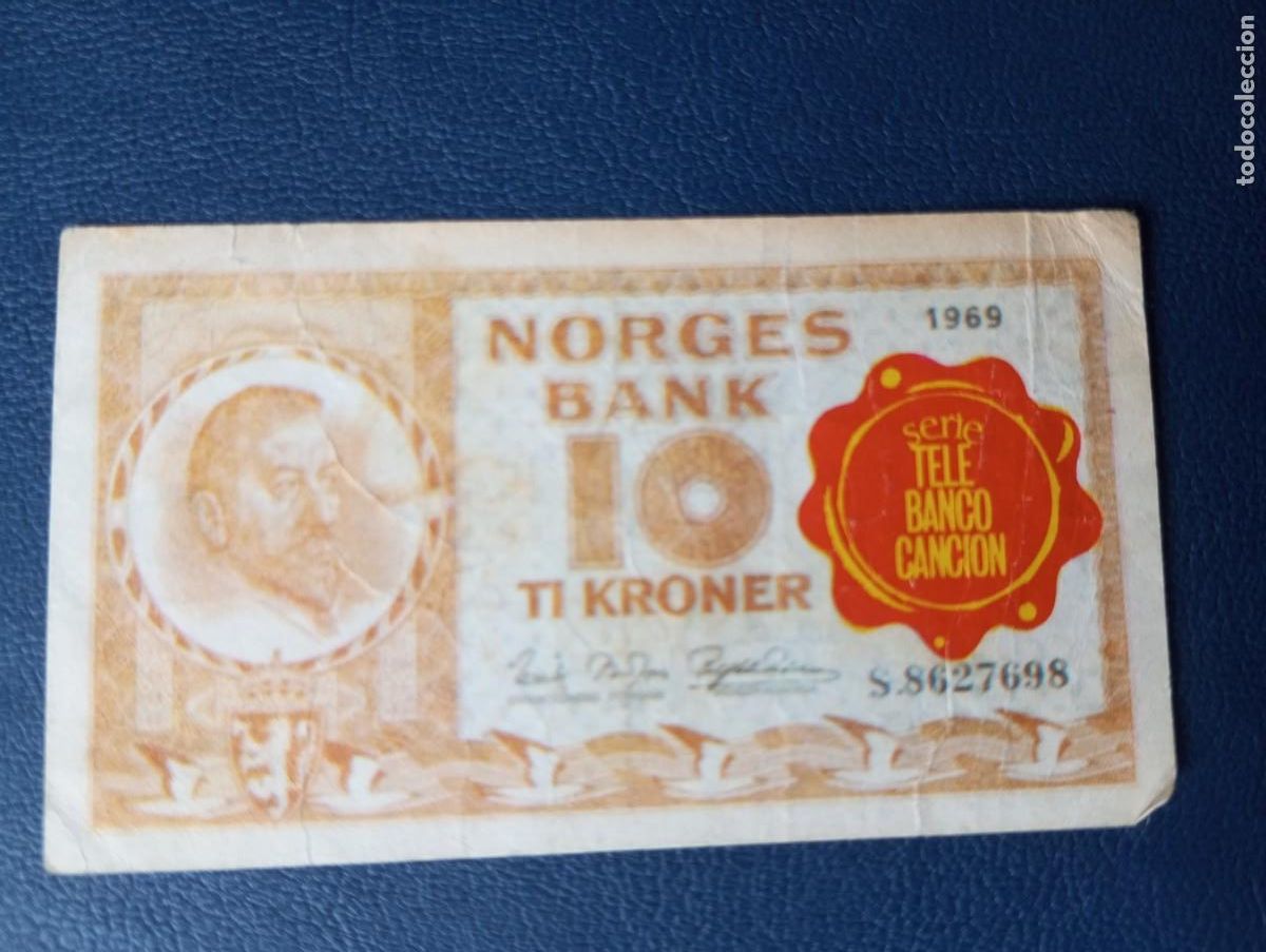 Collezionismo Figurine antiche: CROMO 10 KRONER, NORUEGA TELE BANCO CANCI&Oacute;N