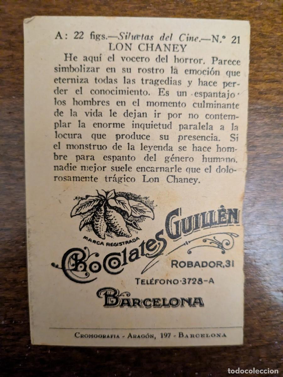 Coleccionismo cromos antiguos: Lon Chaney. Siluetas del Cine. N&ordm; 21 - Foto 2