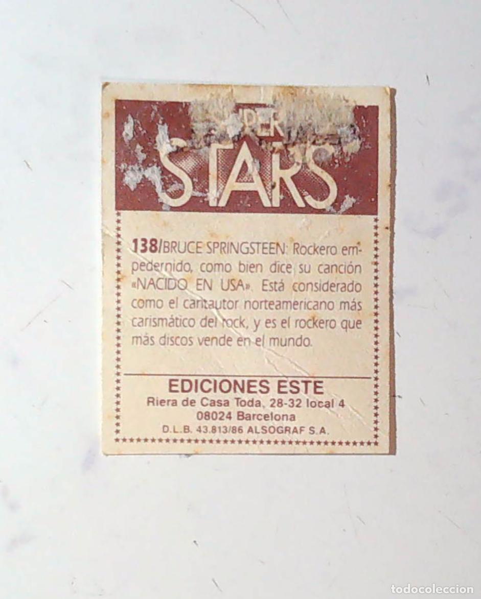 Coleccionismo cromos antiguos: SUPER STARS EDICIONES ESTE 138 BRUCE SPRINGSTEEN - Foto 2