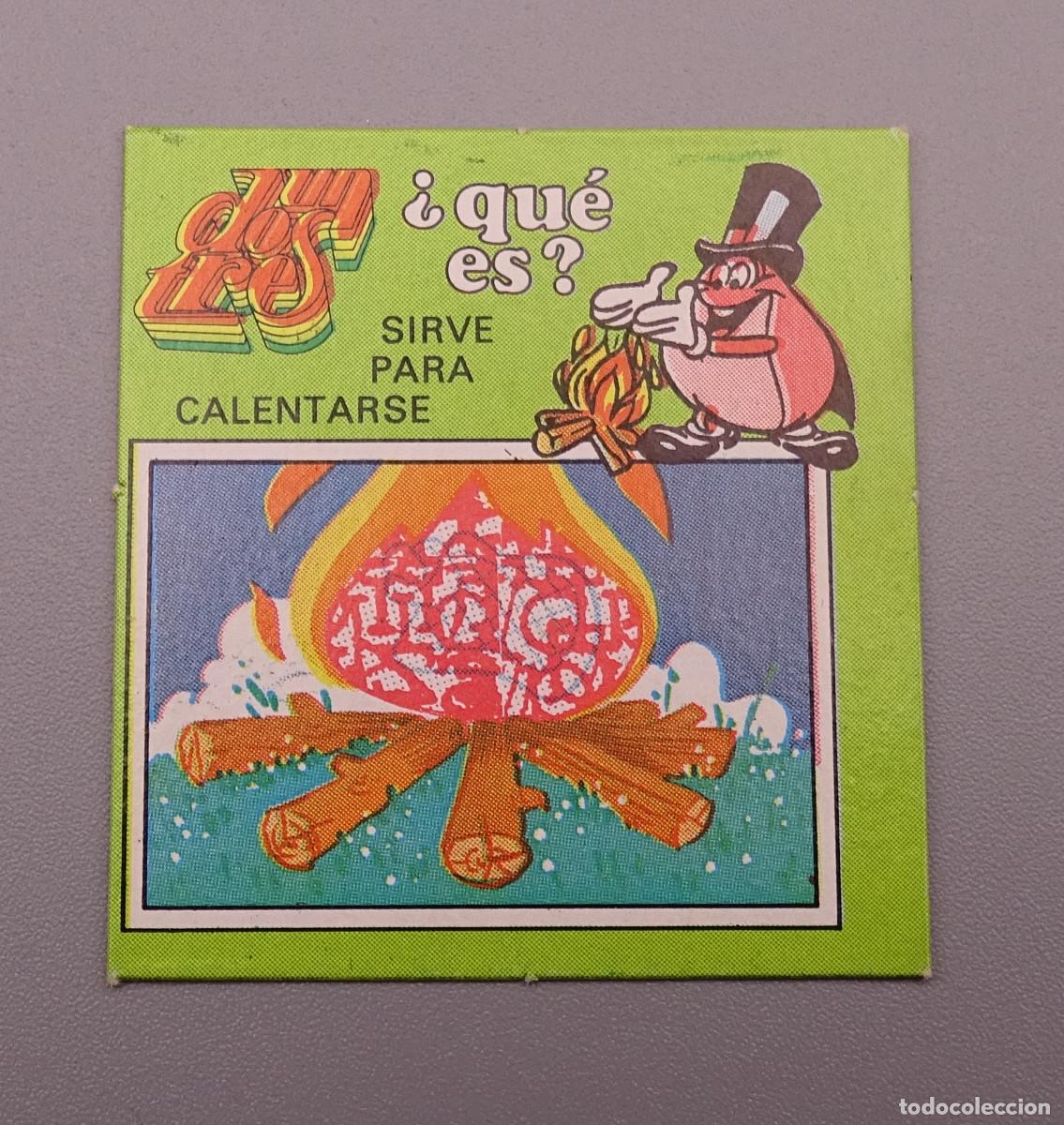 Coleccionismo Cromos antiguos: Cromo &iquest;Que es? Un, dos, tres - Matutano - Sirve para calentarse