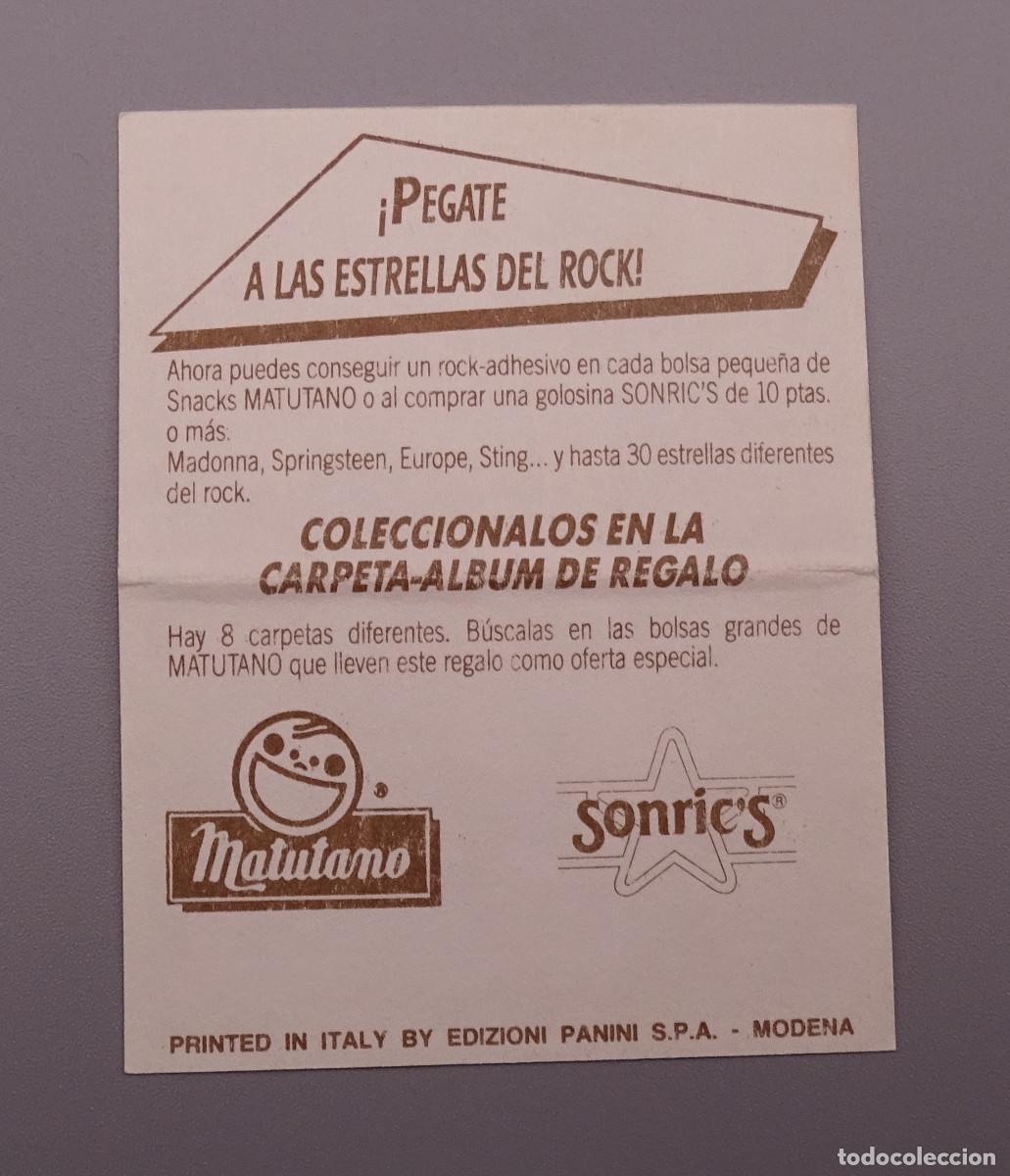 Coleccionismo cromos antiguos: Cromo Pegate a las estrellas del Rock - Matutano Sonrics - Marta Sanchez - Foto 2