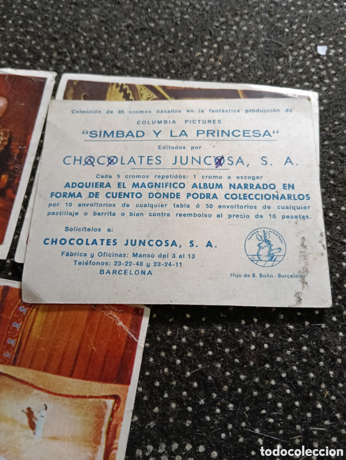 Coleccionismo cromos antiguos: Lote de 5 cromos de Simbad y la Princesa, de chocolate juncosa - Foto 2
