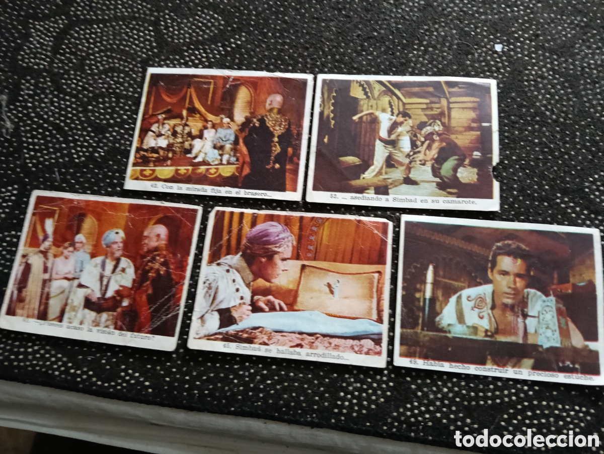 Coleccionismo cromos antiguos: Lote de 5 cromos de Simbad y la Princesa, de chocolate juncosa - Foto 1