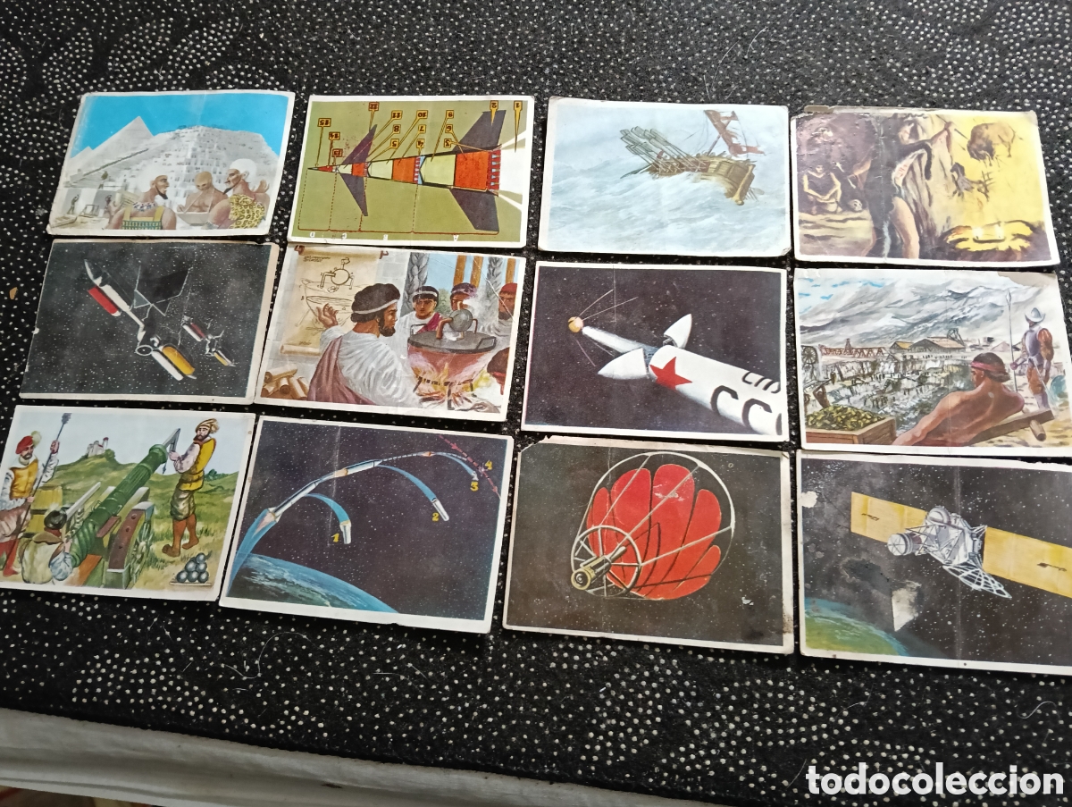 Coleccionismo cromos antiguos: 12 cromos Historia del Progreso Humano - Foto 1
