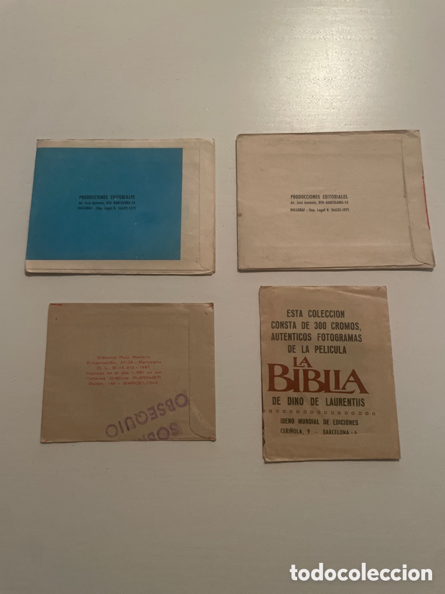 Coleccionismo cromos antiguos: 4 Sobres de cromos sin abrir Biblia, Testamento, Jes&uacute;s,.. - Foto 2