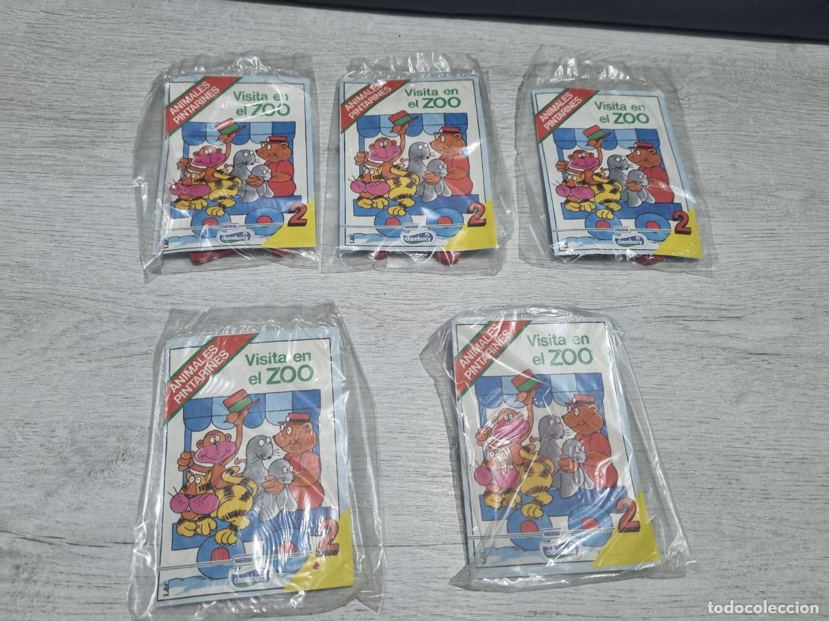 Sammeln alte Sammelbilder: Lote de 6 animales distintos de Chamburcy de Nestle visita al zoo de animales pintarines