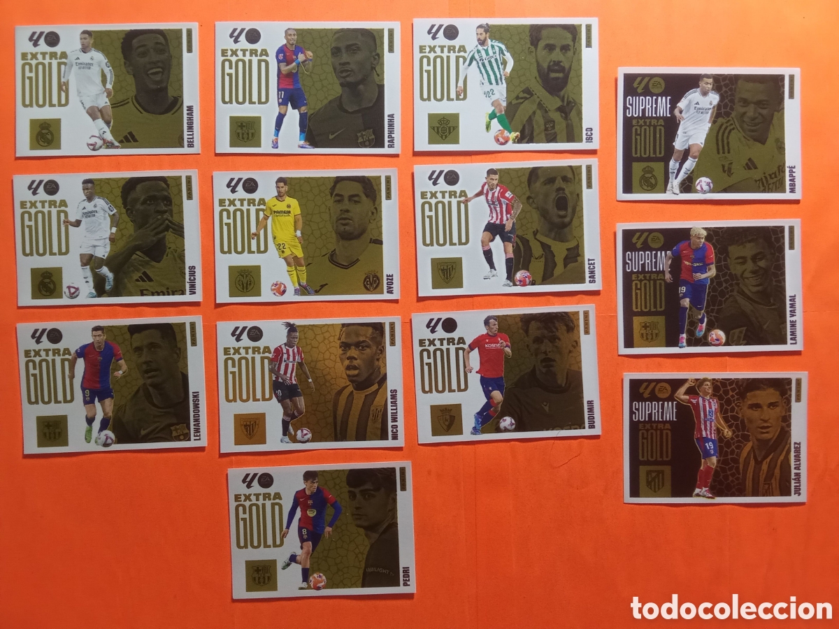 Coleccionismo Cromos antiguos: LOTE EXTRA GOLD LIGA ESTE 25-26 10 NORMALES Y 3 SUPREME