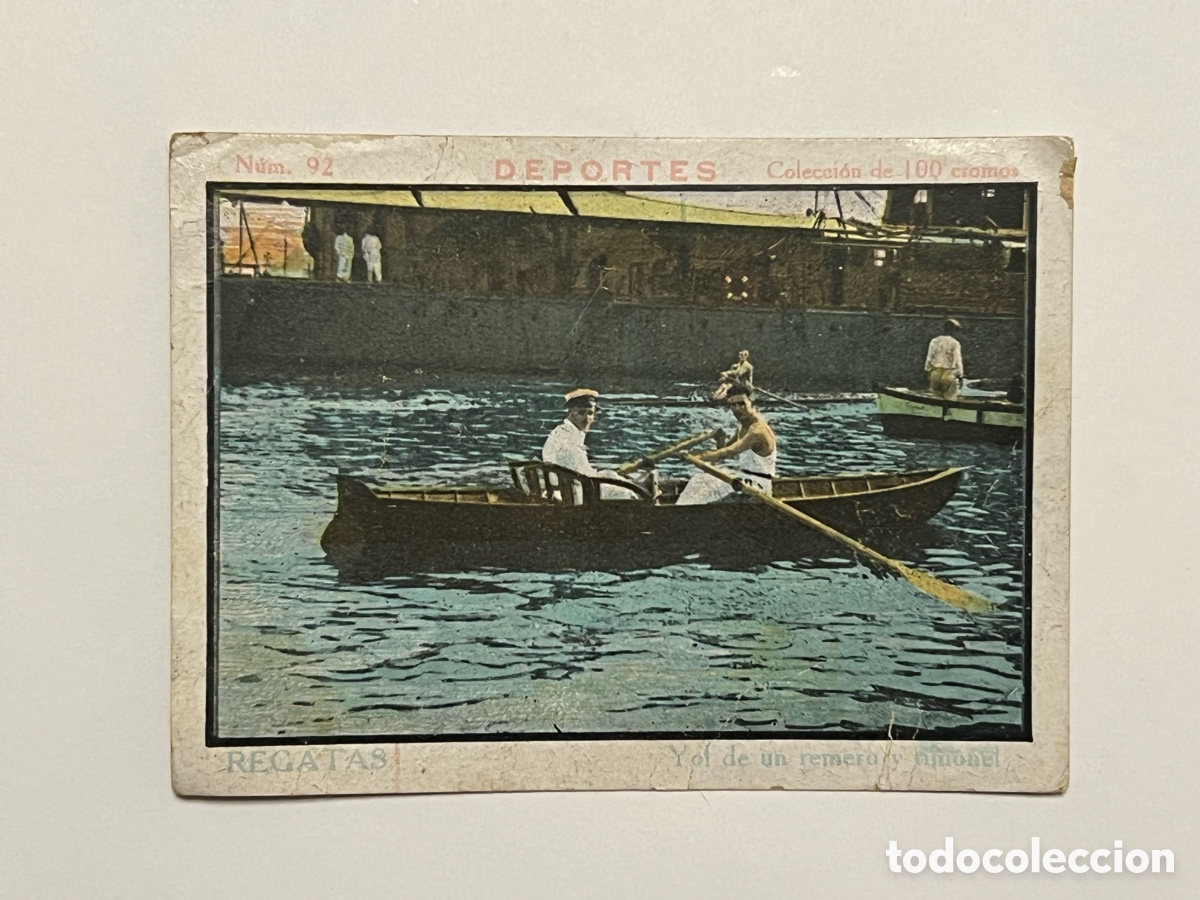 Collectable Antique Stickers: CROMO. DEPORTES, Coleccion de 100 cromos. REGATAS, No.92, SEBASTIAN PRAT Chocolates