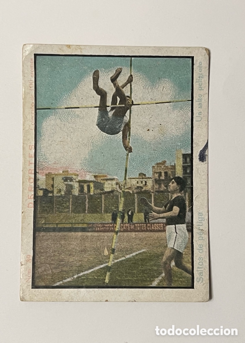 Collectable Antique Stickers: CROMO. DEPORTES, Coleccion de 100 cromos. SALTOS DE P&Eacute;RTIGA, No.89, SEBASTIAN PRAT