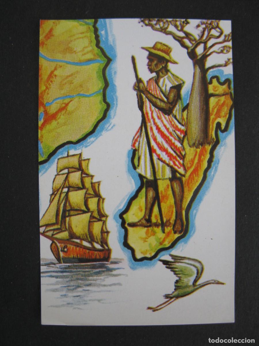 Coleccionismo Cromos antiguos: NUESTRO MUNDO - CROMO N&ordm; 93 - NATIVO DE MADAGASCAR Y &Aacute;RBOL BAOBAB - BIMBO - NUNCA PEGADO.