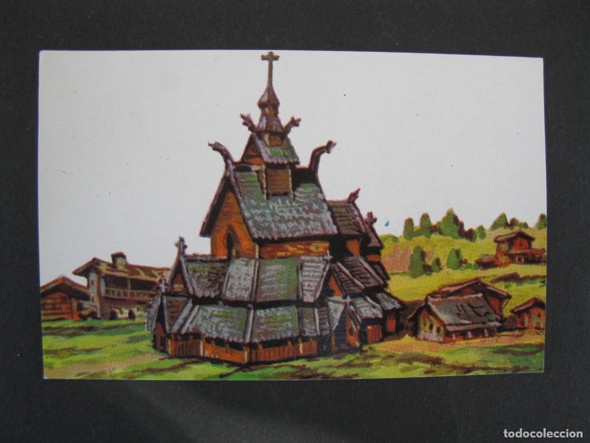 Coleccionismo Cromos antiguos: NUESTRO MUNDO - CROMO N&ordm; 67 - NORUEGA: IGLESIA DE BORGUND - BIMBO - NUNCA PEGADO.
