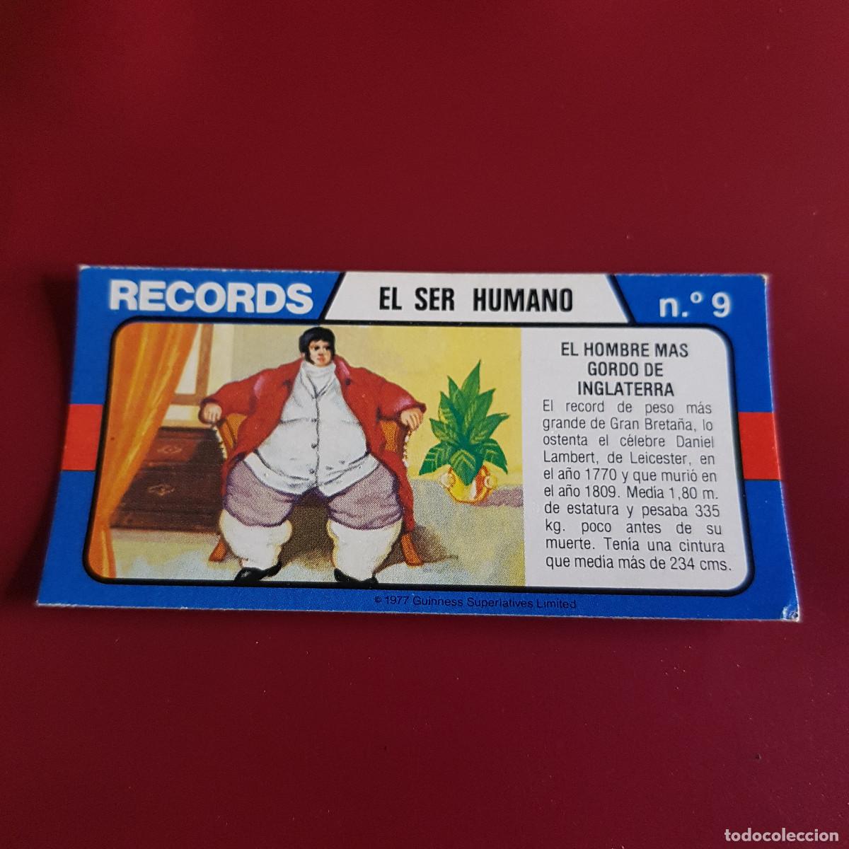 Coleccionismo Cromos antiguos: BIMBO - LOS RECORDS DEL MUNDO - EL SER HUMANO 9