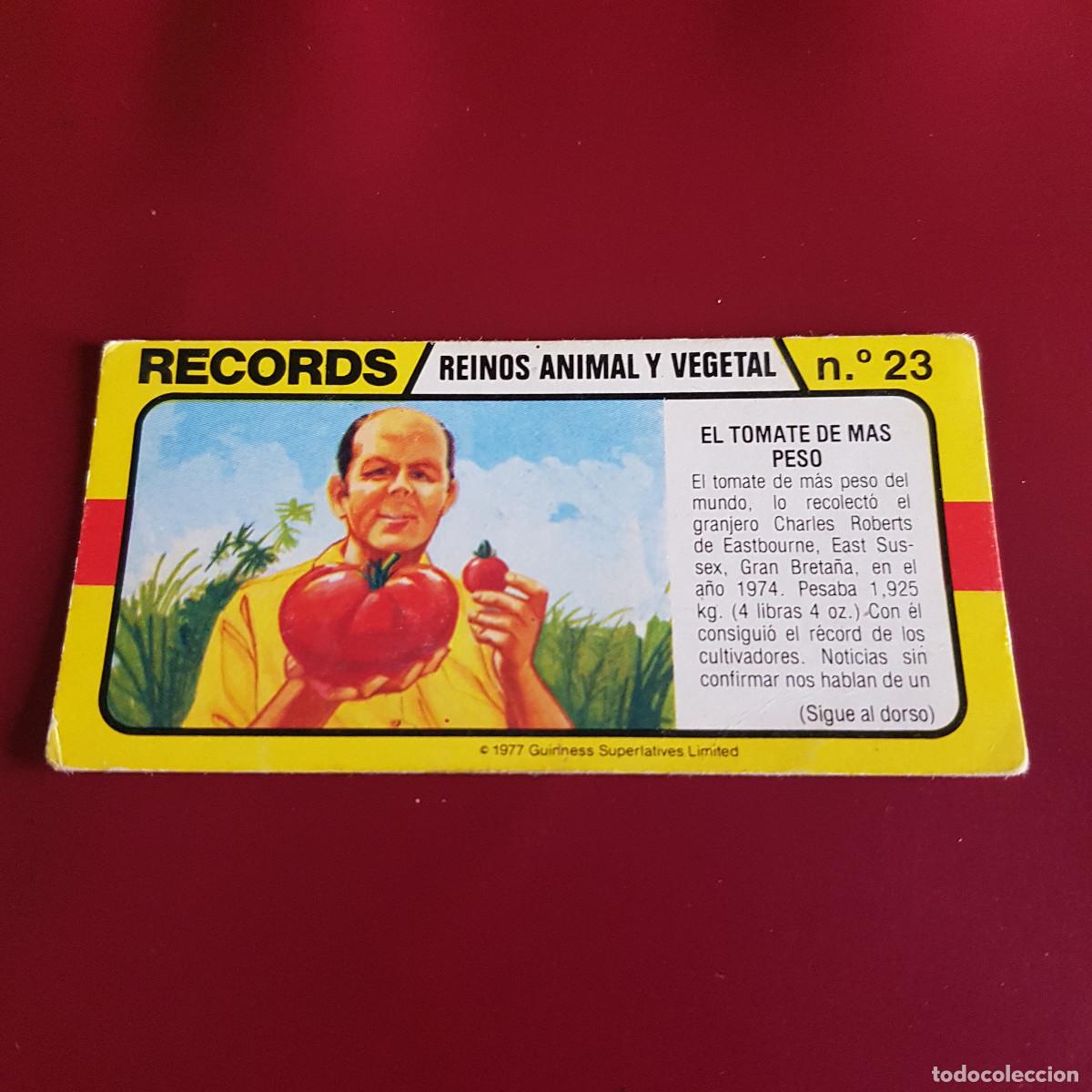 Coleccionismo Cromos antiguos: BIMBO - LOS RECORDS DEL MUNDO - REINOS ANIMAL Y VEGETAL 23