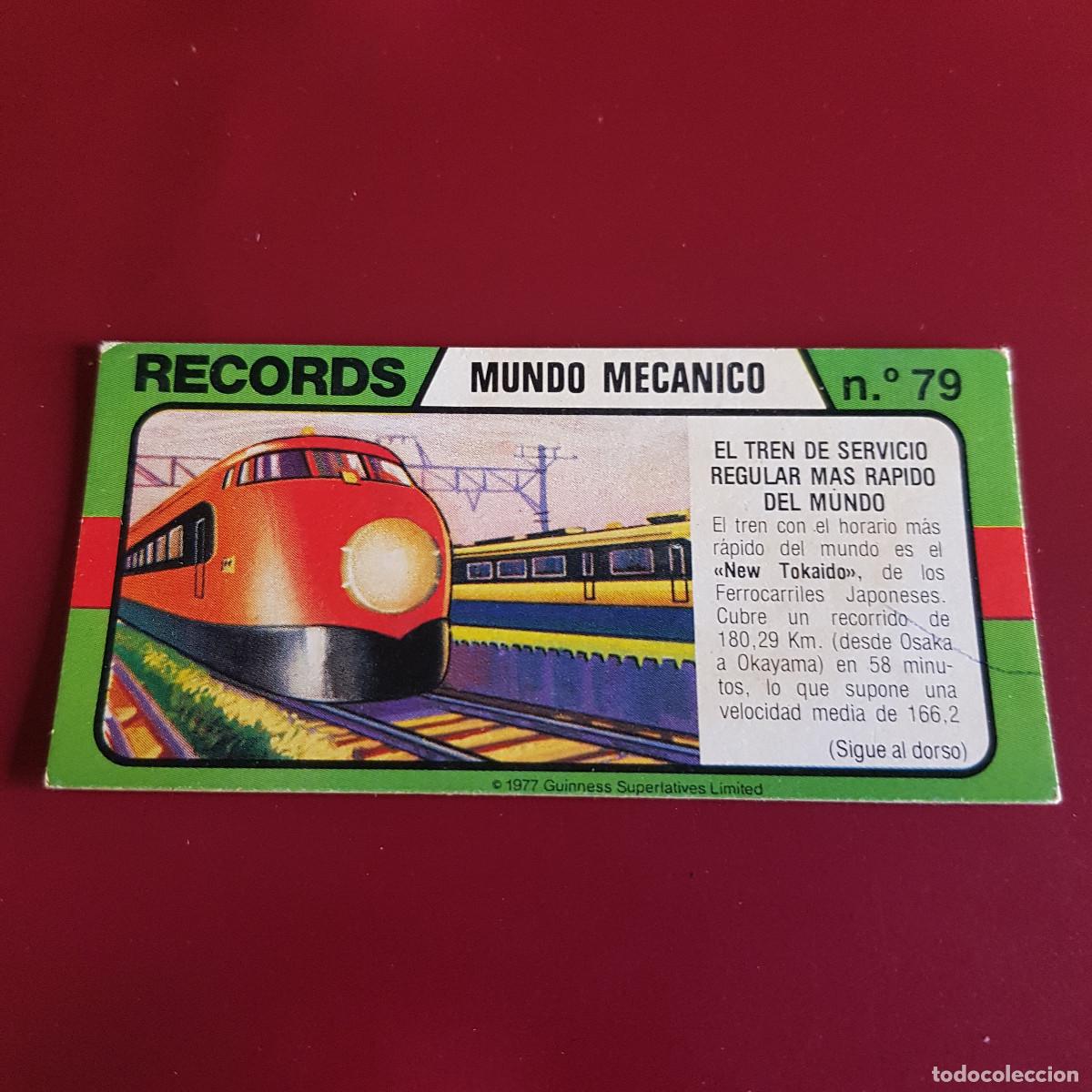Coleccionismo Cromos antiguos: BIMBO - LOS RECORDS DEL MUNDO - MUNDO MECANICO 79
