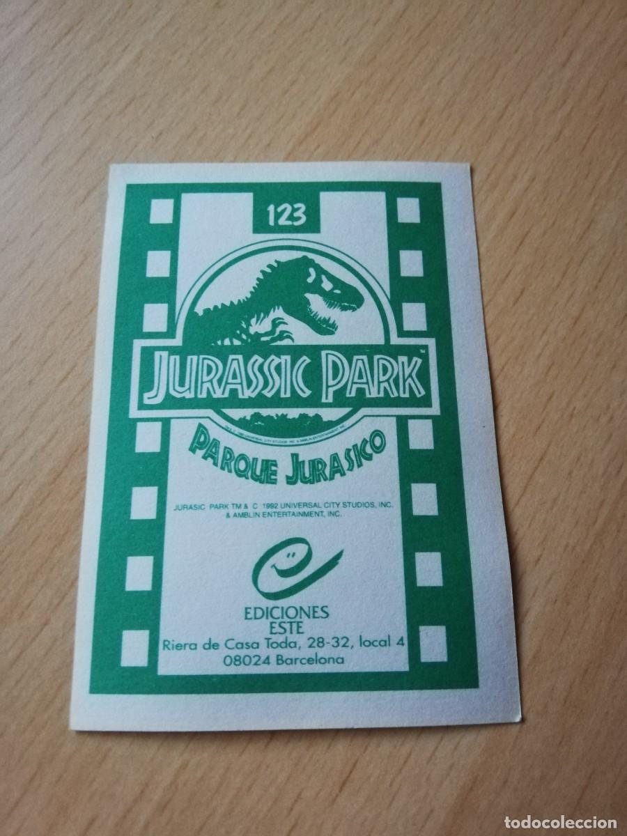 Coleccionismo cromos antiguos: CROMO JURASSIC PARK EDICIONES ESTE (1992) - N&ordm; 123 - Foto 2