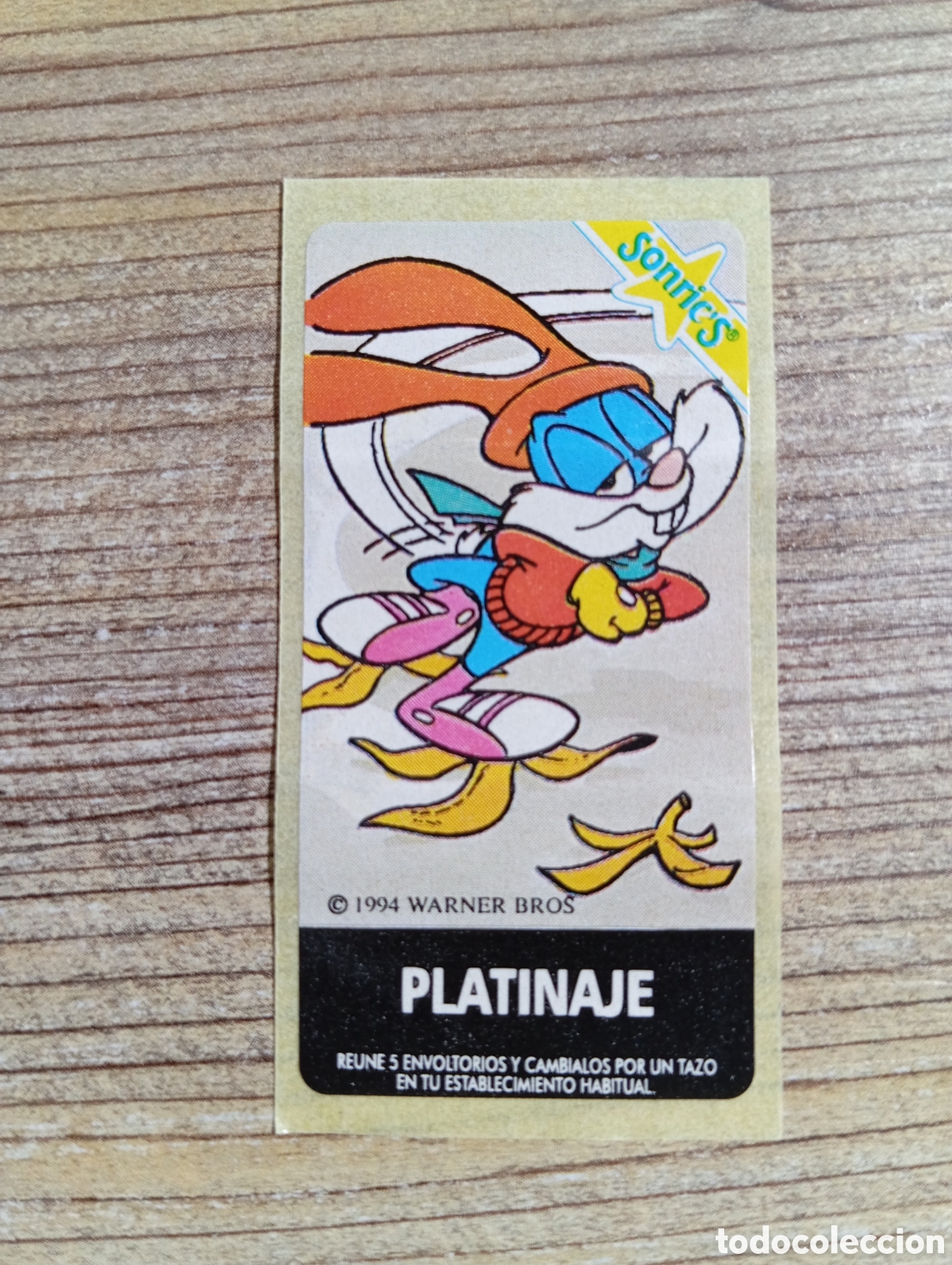 Coleccionismo Cromos antiguos: CHICLE SONRICS PEGATINA WARNER BUGS BYNNY PLATINAJE. NO TAZOS NI MATUTANO