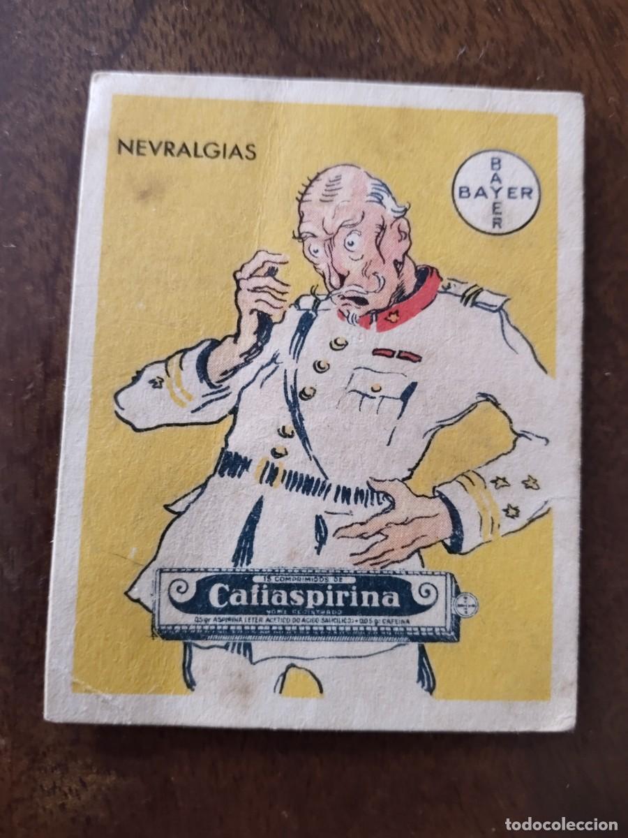 Collectionnisme Cartes &agrave; collectionner anciennes: Cromo publicitario Bayer. Cafiaspirina. Portugal. 5,5 x 7 cm.