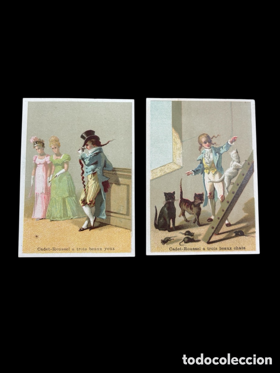 Coleccionismo cromos antiguos: Pareja de cromos franceses. Cadet Rousesel