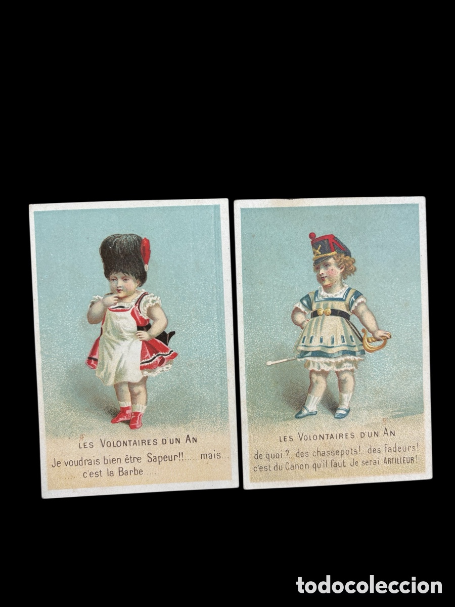 Coleccionismo cromos antiguos: Pareja de cromos franceses - Foto 2