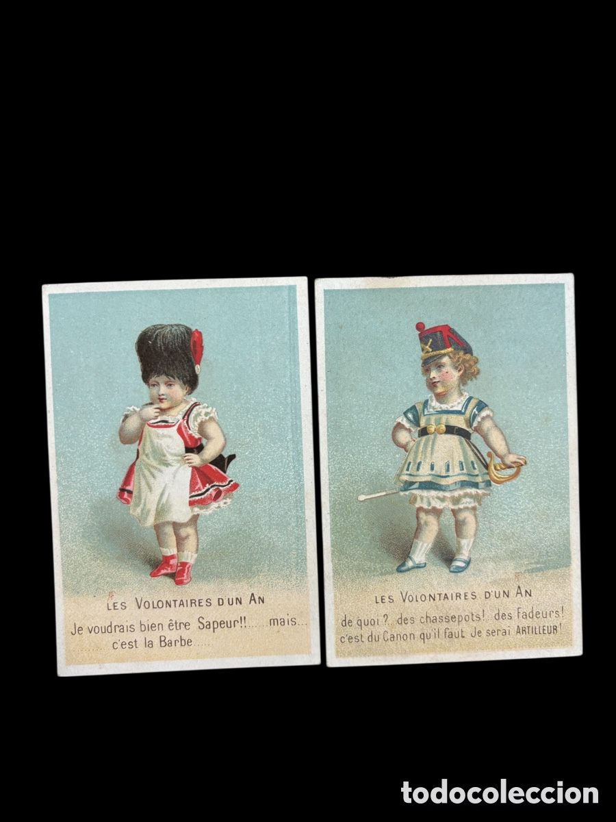 Coleccionismo cromos antiguos: Pareja de cromos franceses
