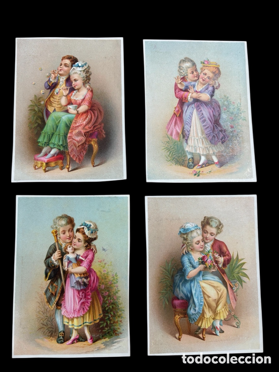 Coleccionismo cromos antiguos: Cuatro cromos franceses. - Foto 2
