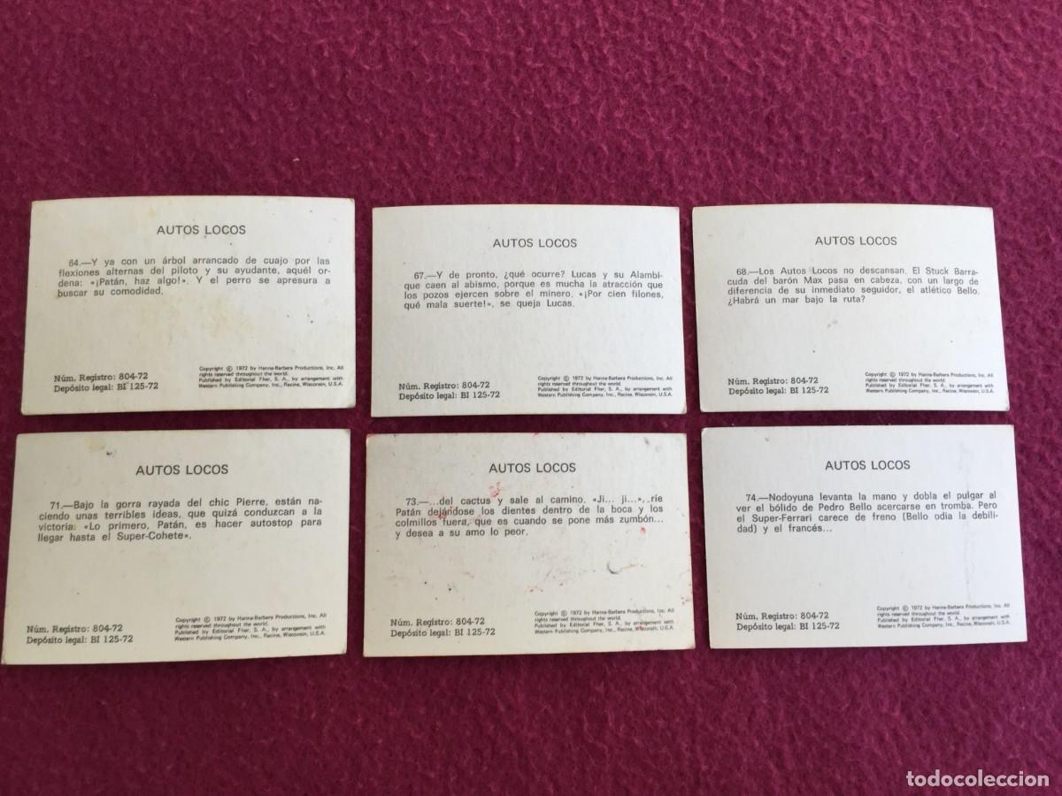 Coleccionismo cromos antiguos: 6 CROMOS SIN PEGAR AUTOS LOCOS DE FHER - A 1 EURO A ELEGIR N&ordm; 64-67-68-71-73-74