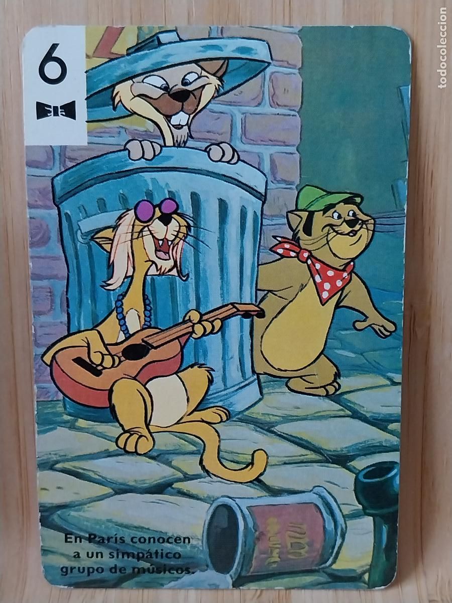 Coleccionismo cromos antiguos: ARISTOGATOS CROMO CARTA 6 CORBATA ORIGINAL ANTIGUA SOLO UN NAIPE NO BARAJA