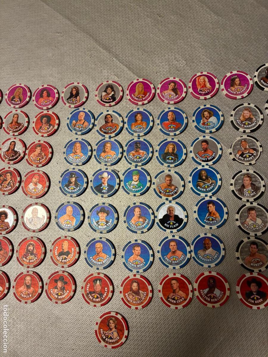Coleccionismo cromos antiguos: LOTE 71 TAZOS WWE LUCHA LIBRE 2008 - Foto 4