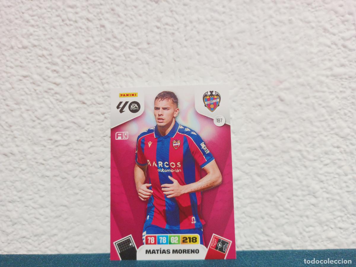 Coleccionismo Cromos antiguos: 187 MATIAS MORENO BASE LEVANTE UD PANINI ADRENALYN XL 25 26