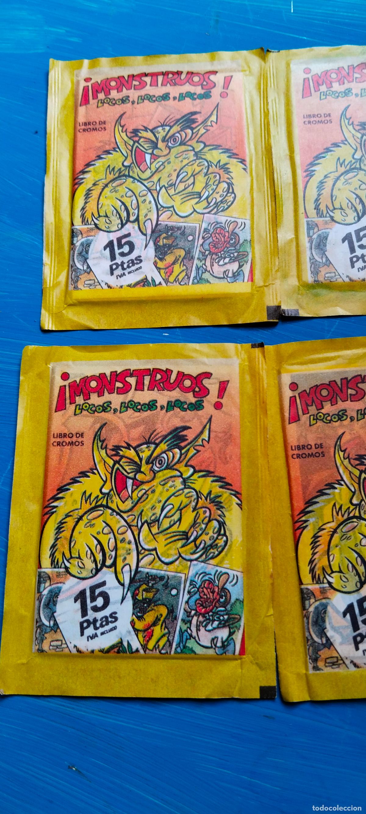 Coleccionismo cromos antiguos: MONSTRUOS LOTE DE 4 SOBRES CON CROMOS - Foto 3