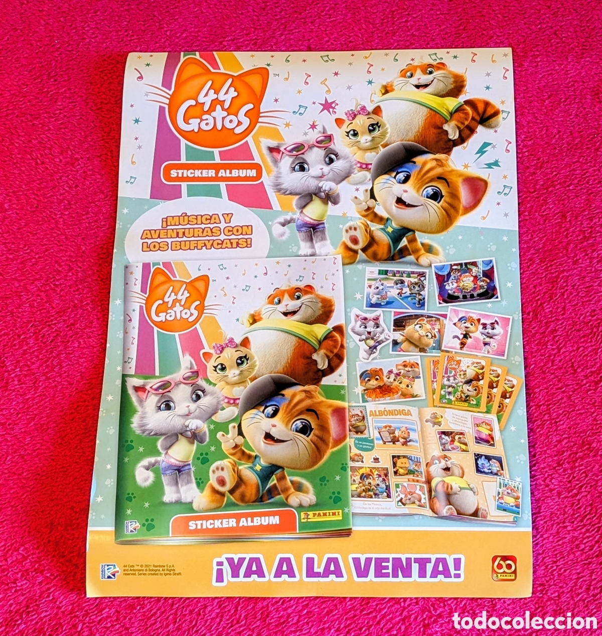 Coleccionismo cromos antiguos: Poster cromos 44 Gatos. Panini - Foto 1