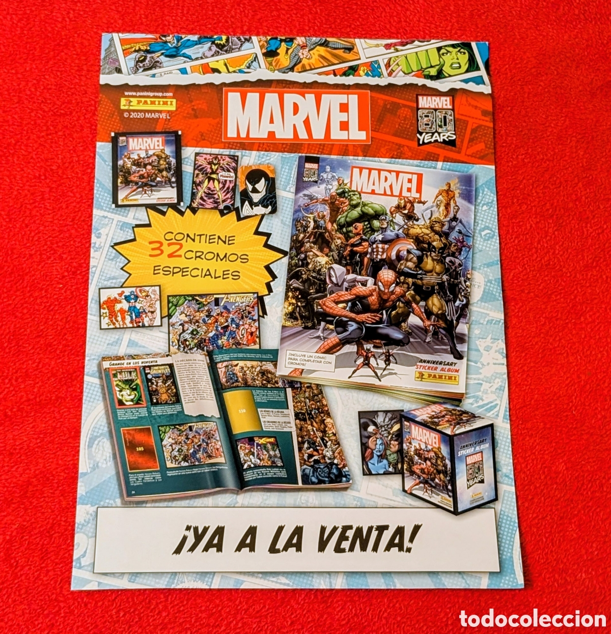 Coleccionismo cromos antiguos: Poster cromos Marvel. 80&deg; Aniversario. Panini - Foto 1