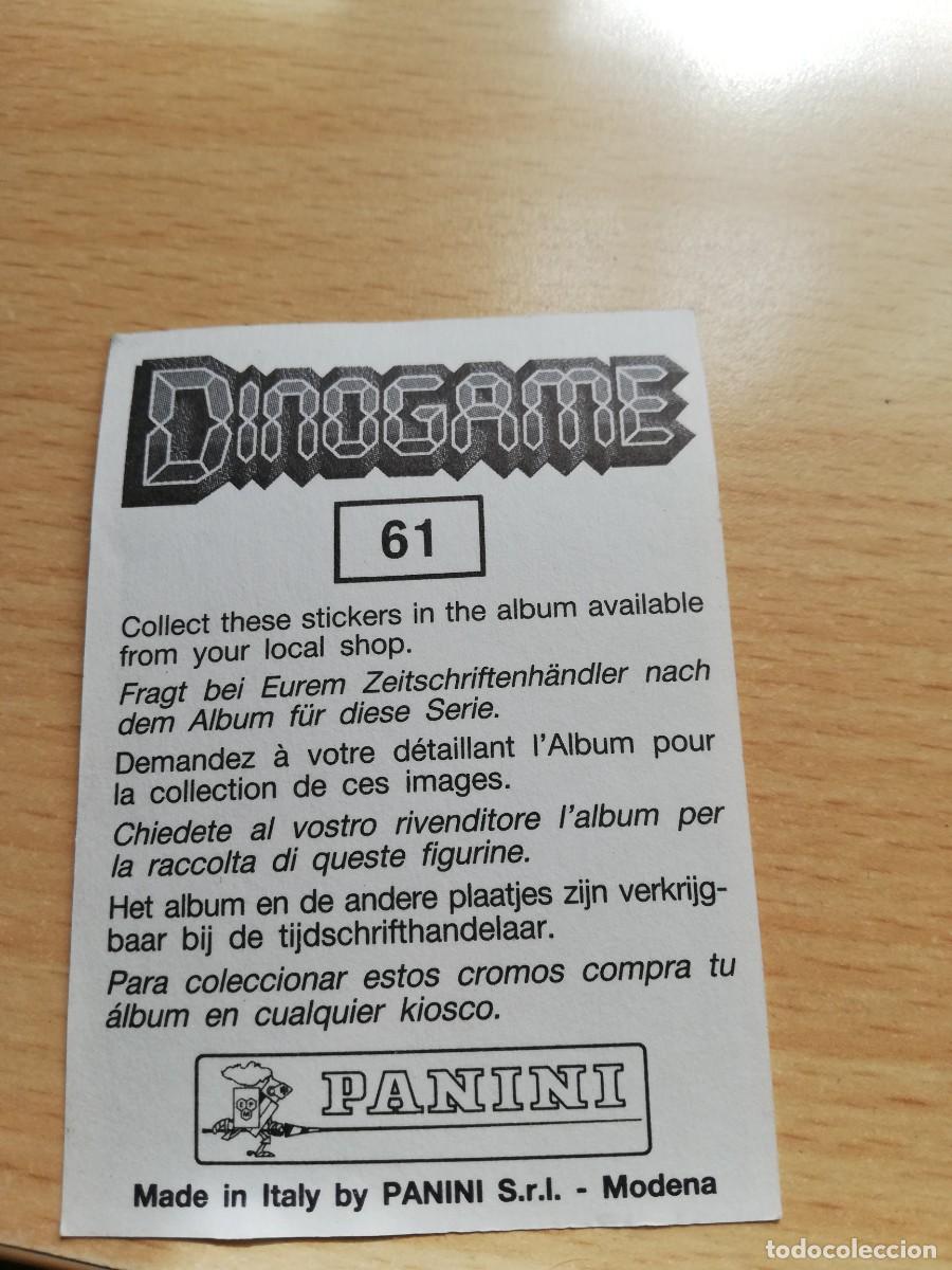 Coleccionismo cromos antiguos: CROMO DINOGAME N&ordm; 61 - PANINI - Foto 2
