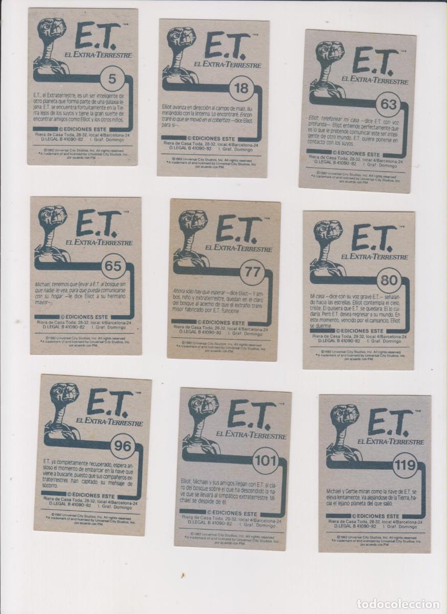 Collezionismo Figurine antiche: ET el Extraterrestre Ediciones Este 1981, 9 cromos diferentes nuevos sin pegar, tambi&eacute;n sueltos