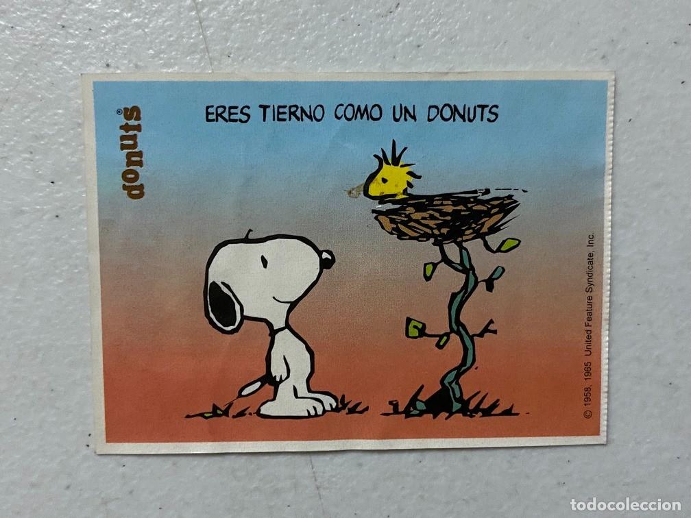 Coleccionismo cromos antiguos: SNOOPY DONUTS - ERES TIERNO COMO UN DONUTS - CROMO - Foto 1